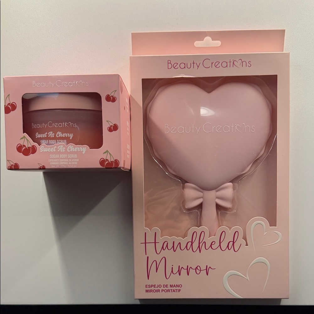 Beauty Creations Pink Mirror and Cream Set